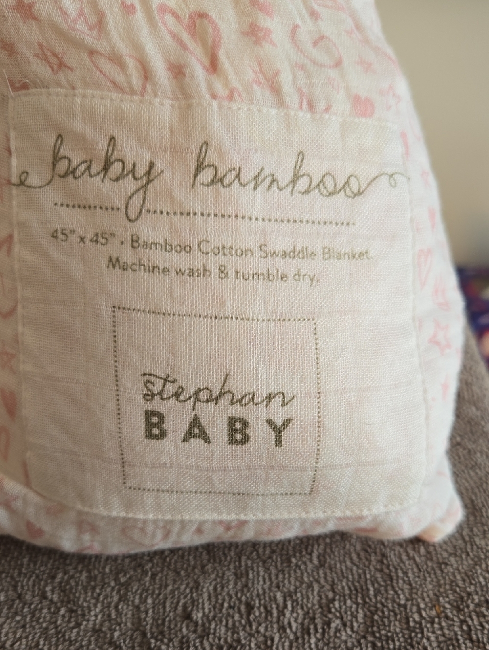 Stephan Baby Pink Bamboo Cotton Swaddle Blanket